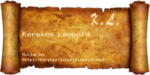 Kerekes Leopold névjegykártya