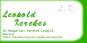 leopold kerekes business card